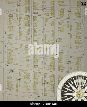 Image 33 of Sanborn Fire Insurance Map from Altoona, Blair County, Pennsylvania. 1894. 43 Sheet(s). Bound, America, street map with a Nineteenth Century compass Stock Photo