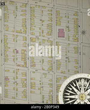 Image 34 of Sanborn Fire Insurance Map from Altoona, Blair County, Pennsylvania. 1894. 43 Sheet(s). Bound, America, street map with a Nineteenth Century compass Stock Photo