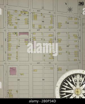 Image 37 of Sanborn Fire Insurance Map from Altoona, Blair County, Pennsylvania. 1894. 43 Sheet(s). Bound, America, street map with a Nineteenth Century compass Stock Photo