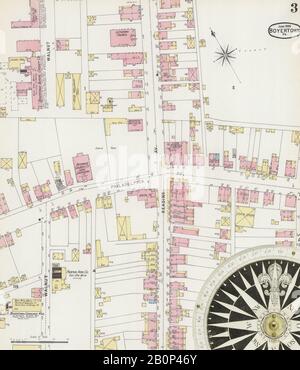 Image 3 of Sanborn Fire Insurance Map from Boyertown, Berks County, Pennsylvania. Jun 1896. 3 Sheet(s), America, street map with a Nineteenth Century compass Stock Photo