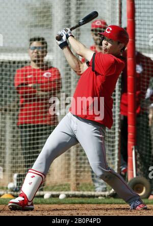 Shogo Akiyama (Cincinnati Reds) taking batting practice during 2022 Spring  Training 