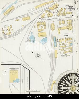 Image 4 of Sanborn Fire Insurance Map from Ogdensburg, St. Lawrence County, New York. Sep 1898. 21 Sheet(s), America, street map with a Nineteenth Century compass Stock Photo