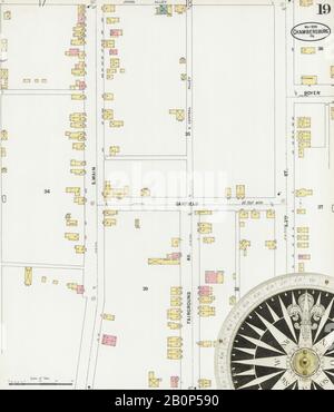 Image 19 of Sanborn Fire Insurance Map from Chambersburg, Franklin County, Pennsylvania. May 1899. 22 Sheet(s), America, street map with a Nineteenth Century compass Stock Photo