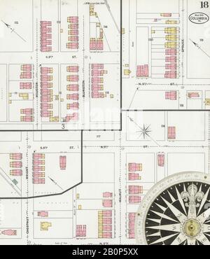 Image 18 of Sanborn Fire Insurance Map from Columbia, Lancaster County, Pennsylvania. Mar 1899. 18 Sheet(s), America, street map with a Nineteenth Century compass Stock Photo