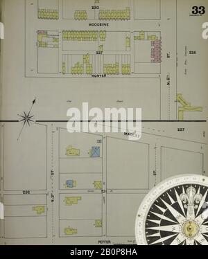 Image 33 of Sanborn Fire Insurance Map from Harrisburg, Dauphin County, Pennsylvania. 1890. 42 Sheet(s). Bound, America, street map with a Nineteenth Century compass Stock Photo