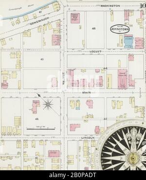 Image 10 of Sanborn Fire Insurance Map from Johnstown, Cambria County, Pennsylvania. Aug 1891. 21 Sheet(s), America, street map with a Nineteenth Century compass Stock Photo