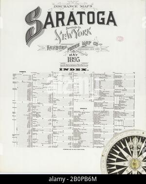 Image 31 of Sanborn Fire Insurance Map from Saratoga, Saratoga County, New York. May 1895. 30 Sheet(s), America, street map with a Nineteenth Century compass Stock Photo