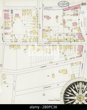 Image 26 of Sanborn Fire Insurance Map from Schenectady, Schenectady County, New York. May 1894. 37 Sheet(s), America, street map with a Nineteenth Century compass Stock Photo