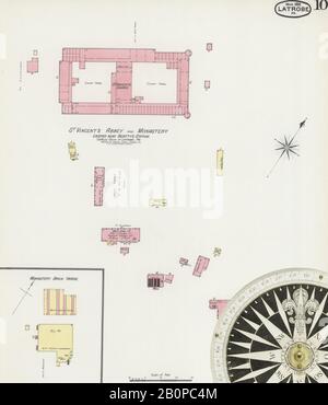 Image 10 of Sanborn Fire Insurance Map from Latrobe, Westmoreland County, Pennsylvania. Mar 1892. 11 Sheet(s), America, street map with a Nineteenth Century compass Stock Photo