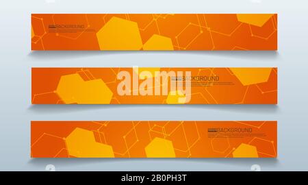 set rectangular banner background. modern abstract vector design Stock Vector