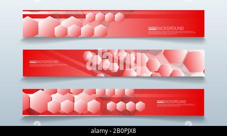set rectangular banner background. modern abstract vector design Stock Vector