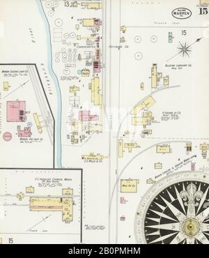 Image 15 of Sanborn Fire Insurance Map from Warren, Warren County, Pennsylvania. Mar 1898. 17 Sheet(s), America, street map with a Nineteenth Century compass Stock Photo