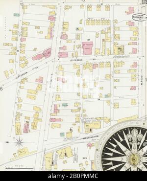 Image 15 of Sanborn Fire Insurance Map from Washington, Washington County, Pennsylvania. Jun 1896. 18 Sheet(s), America, street map with a Nineteenth Century compass Stock Photo
