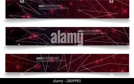 set rectangular banner background. modern abstract vector design Stock Vector