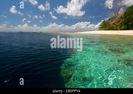 Empty beach in Sipadan Island, Malaysia, Celebes Sea Stock Photo