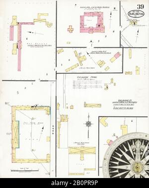 Image 40 of Sanborn Fire Insurance Map from Burlington, Chittenden County, Vermont. May 1919. 40 Sheet(s), America, street map with a Nineteenth Century compass Stock Photo