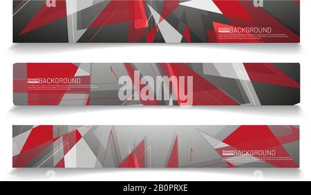 set rectangular banner background. modern abstract vector design Stock Vector