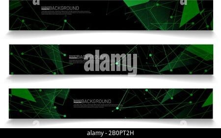 set rectangular banner background. modern abstract vector design Stock Vector