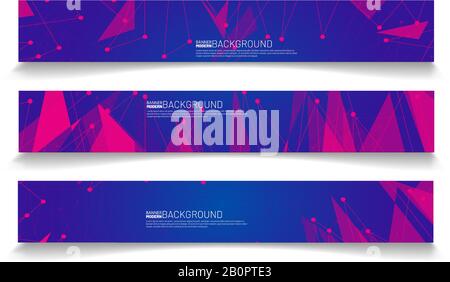 set rectangular banner background. modern abstract vector design Stock Vector