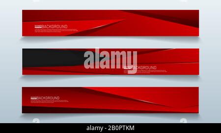 set rectangular banner background. modern abstract vector design Stock Vector
