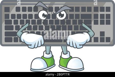 Black keyboard mascot icon design style with Smirking face Stock Vector