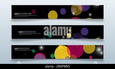 set rectangular banner background. modern abstract vector design Stock Vector