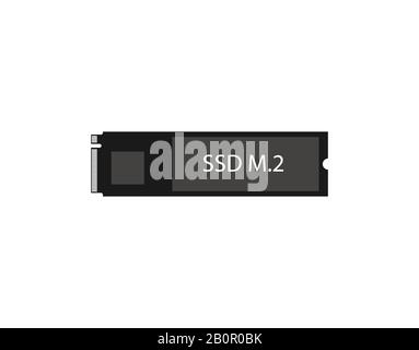 Solid state drive, ssd m2 icon. Vector illustration, flat design. Stock Vector