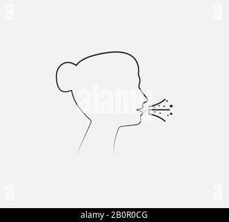 Common cold, cough, flu icon. Vector illustration, flat design. Stock Vector