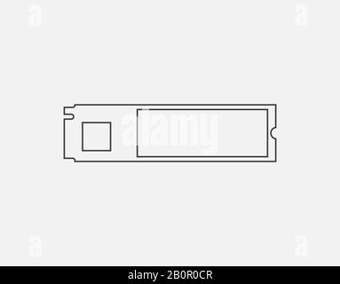Solid state drive, ssd m2 icon. Vector illustration, flat design. Stock Vector