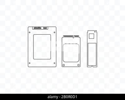 Ssd mSATA, M2, SSD icon. Vector illustration, flat design. Stock Vector