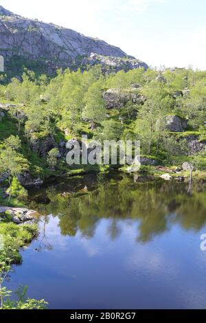 Beautiful Norway scenery near Pulpit Rock (Preikestolen) Stock Photo