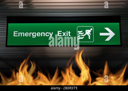 Fire assembly point sign Stock Photo