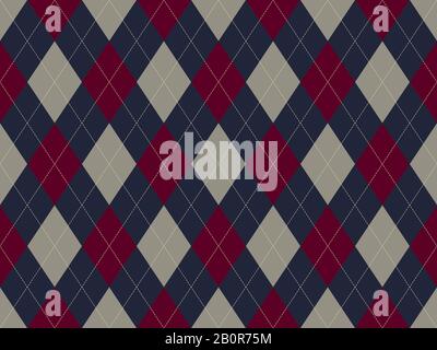 Argyle pattern seamless. Fabric texture background. Classic argill vector ornament. Stock Vector