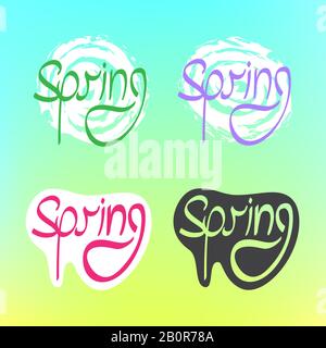 spring text color background Stock Vector