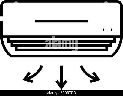Air conditioner line icon, concept sign, outline vector illustration, linear symbol. Stock Vector