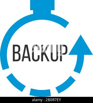 Stopwatch circular with counterclockwise arrow icon. Backup concept. Stock Vector illustration isolated on white background. Stock Vector