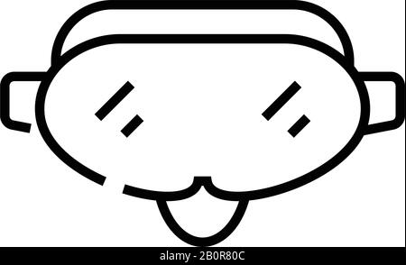 Alpine mask line icon, concept sign, outline vector illustration, linear symbol. Stock Vector