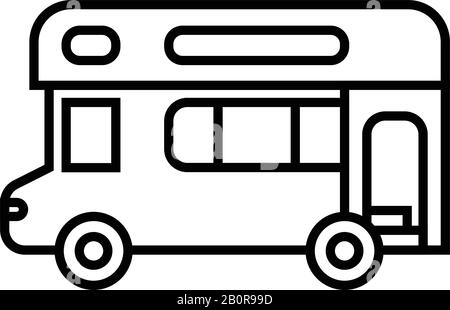 Big bus line icon, concept sign, outline vector illustration, linear symbol. Stock Vector