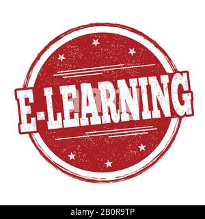 E-learning sign or stamp on white background, vector illustration Stock Vector
