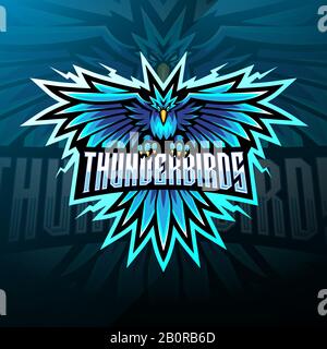 Thunder birds esport mascot logo design Stock Vector