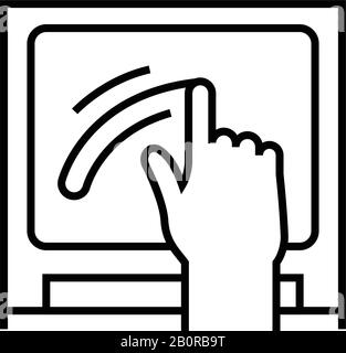 Adaptive technology line icon, concept sign, outline vector illustration, linear symbol. Stock Vector