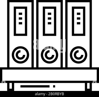 Big folders line icon, concept sign, outline vector illustration, linear symbol. Stock Vector