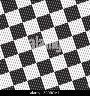 Seamless black and white abstract checkered vector pattern. Stock Vector