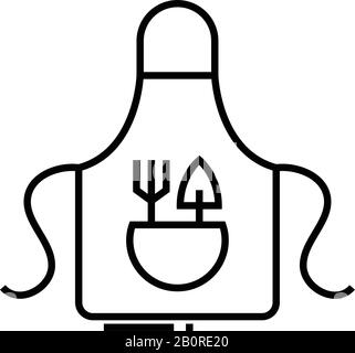 Apron line icon, concept sign, outline vector illustration, linear symbol. Stock Vector