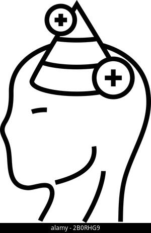 Adding info line icon, concept sign, outline vector illustration ...