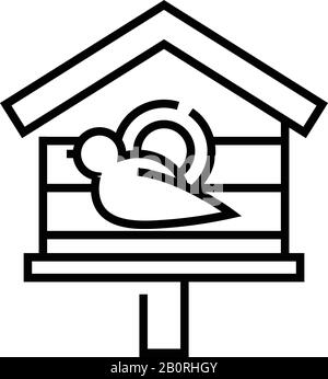 Birdhouse line icon, concept sign, outline vector illustration, linear symbol. Stock Vector