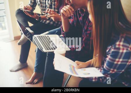 Business meeting. Group of business people working relax time in office. Stock Photo