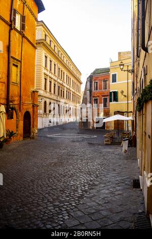 via del portico d'ottavia in the Jewish quarter of Rome Stock Photo