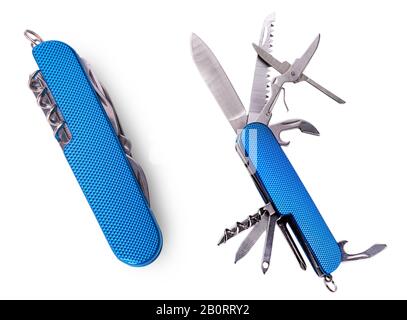 The Knife multi-tool, isolated on white background Stock Photo