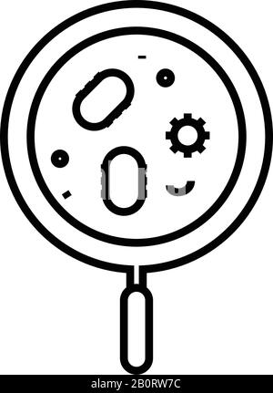 Bacterium line icon, concept sign, outline vector illustration, linear symbol. Stock Vector